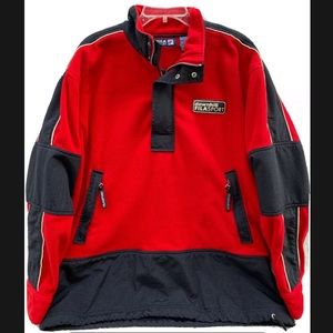 Fila Sport Downhill Fleece Ski Snowboard Lined Pullover Jacket Y2K L/XL Red